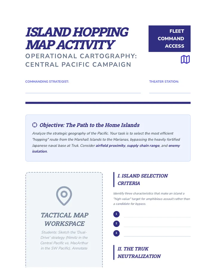 Island Hopping Map Activity