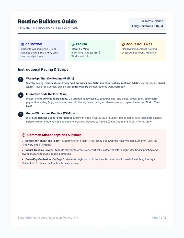 Routine Builders Teacher Guide