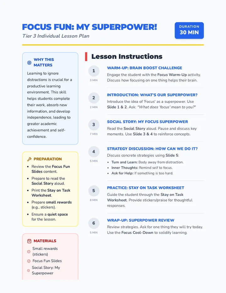Focus Fun Lesson Plan