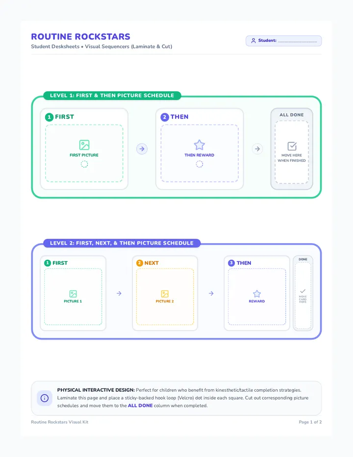 Routine Rockstars Desksheets