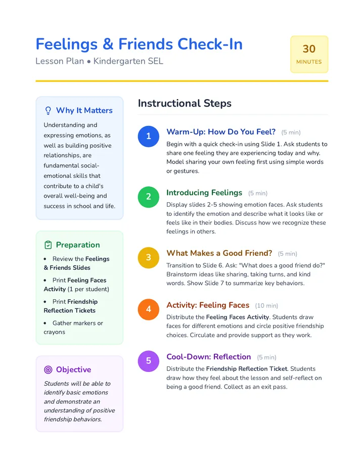 Feelings and Friends Check In • Lesson • Lenny.com