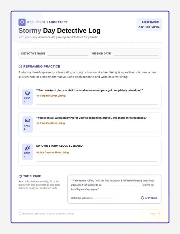 Stormy Day Worksheet