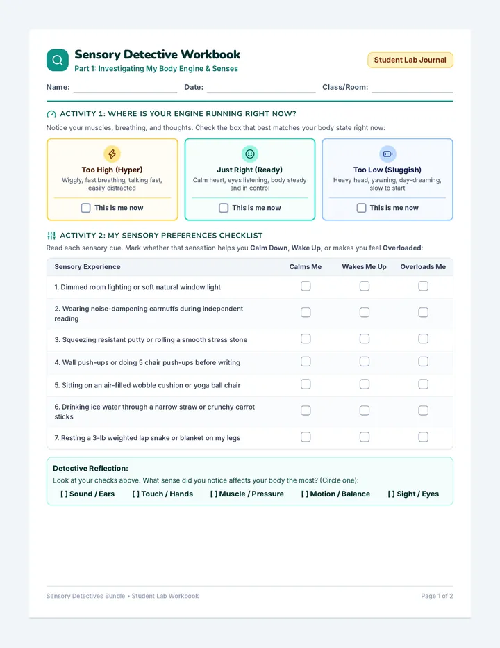 Sensory Toolbox Workbook