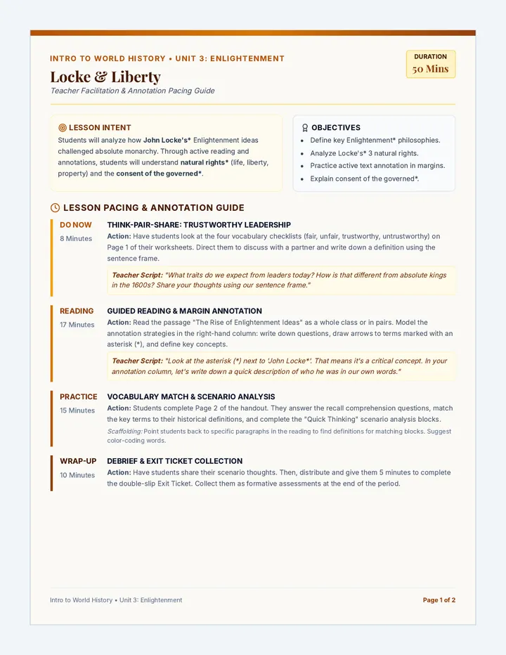 Locke Facilitation Teacher Guide
