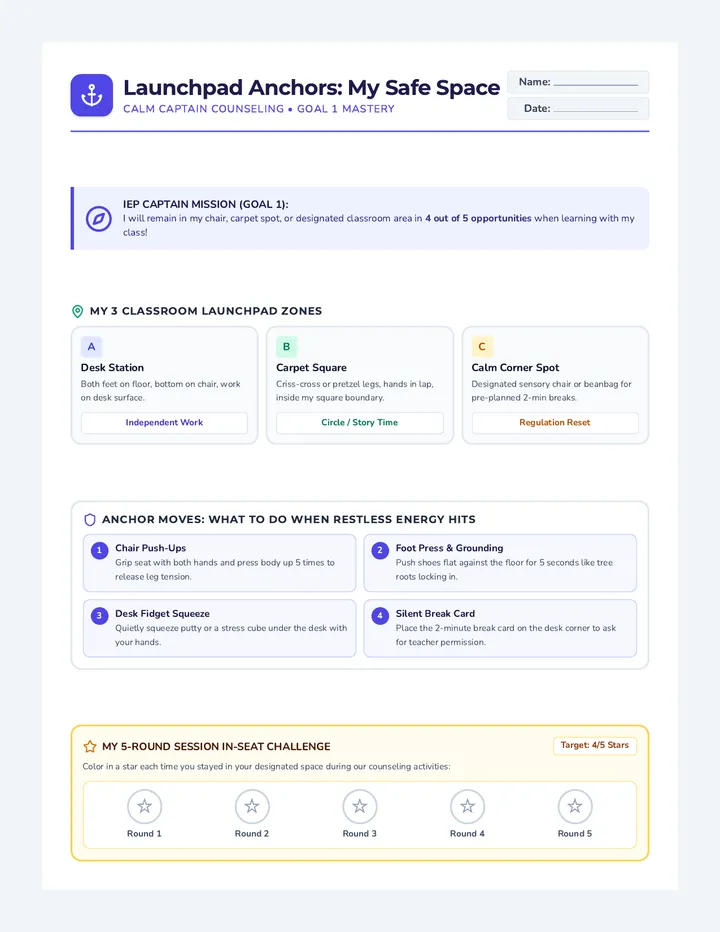 Launchpad Space Anchor Worksheet