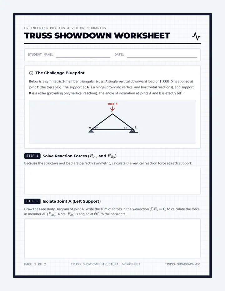 Truss Showdown Worksheet