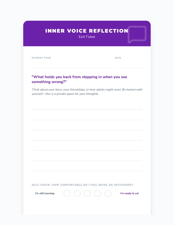 Inner Voice Exit Ticket
