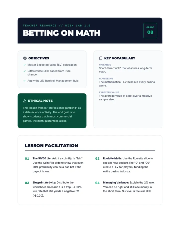 Betting on Math Teacher Guide