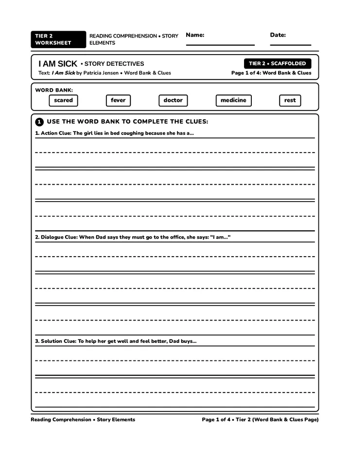 Doctor Visit Tier 2 Worksheet