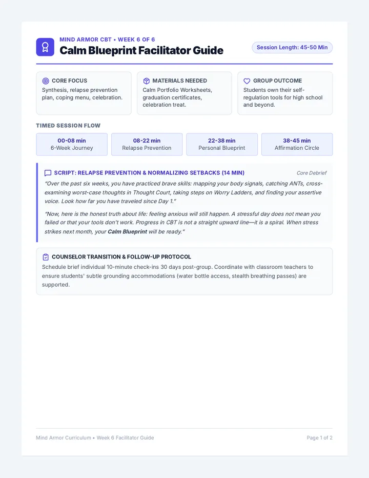 Calm Blueprint Facilitator Guide