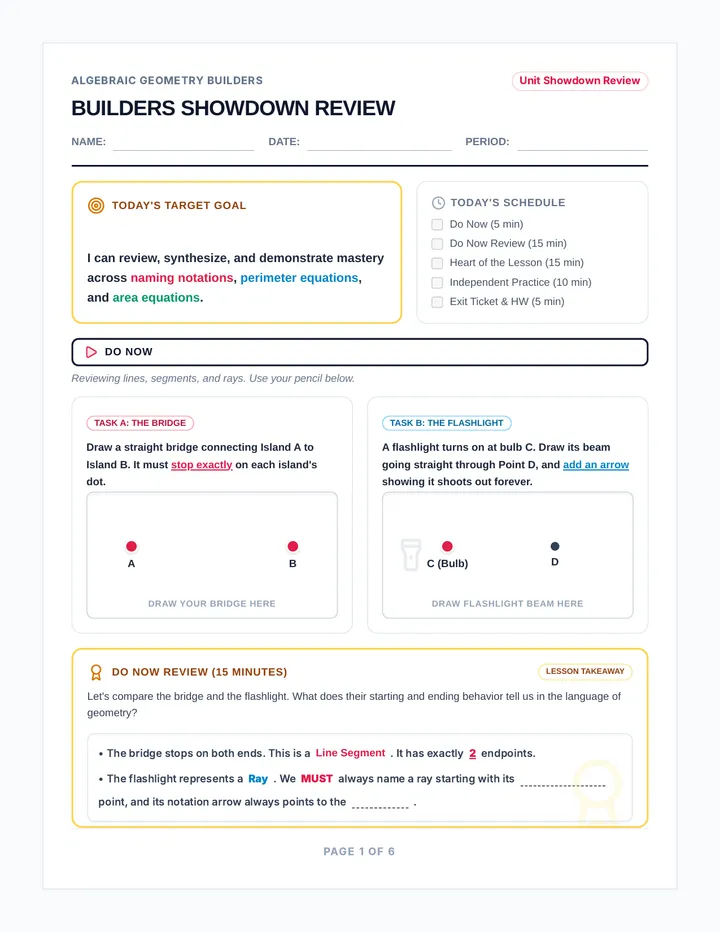 Builders Showdown Review Student Packet