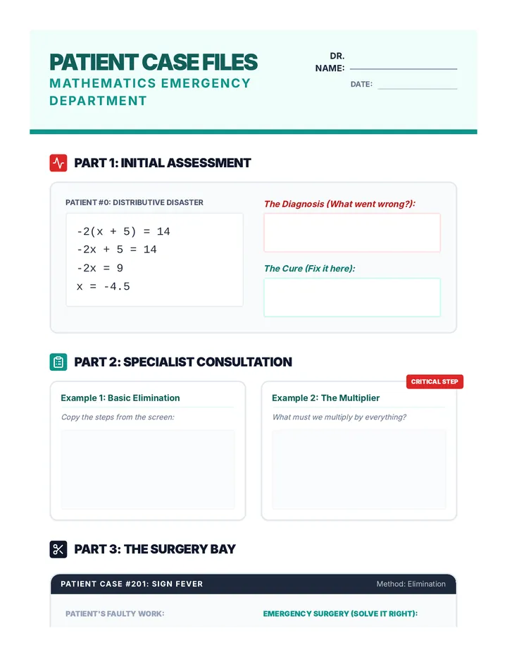 Error Doctor Case Files Worksheet