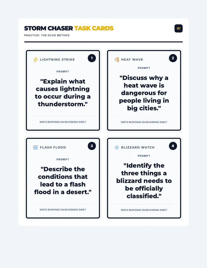 Storm Chaser Task Cards