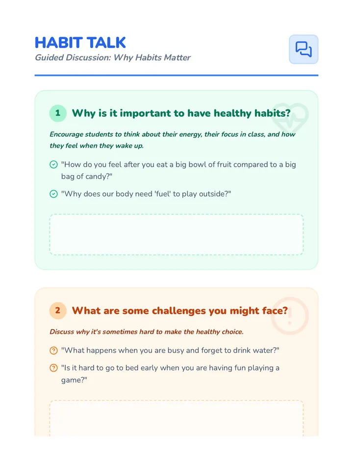 Healthy Habits Discussion Guide