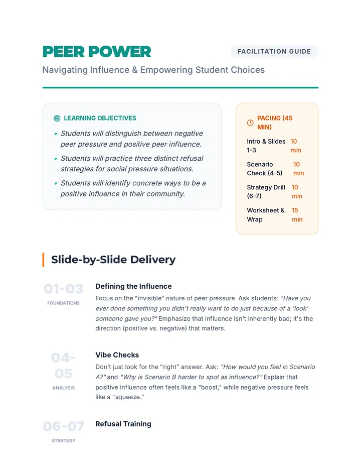 Peer Power Teacher Guide