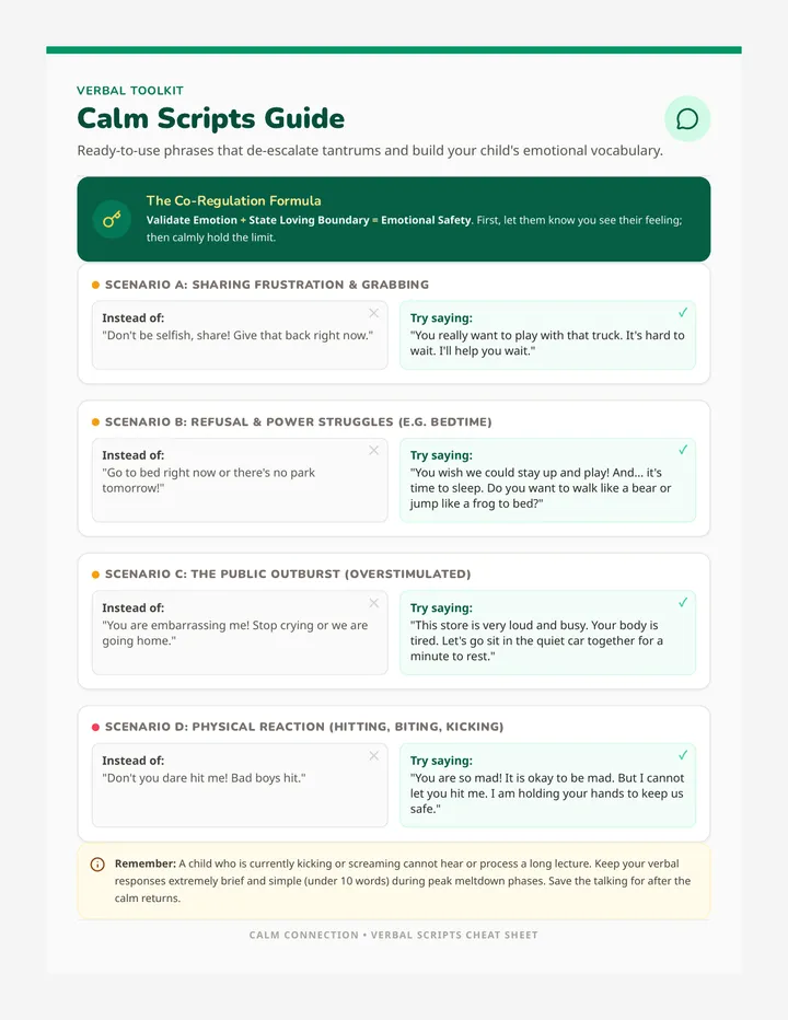 Calm Scripts Cheat Sheet