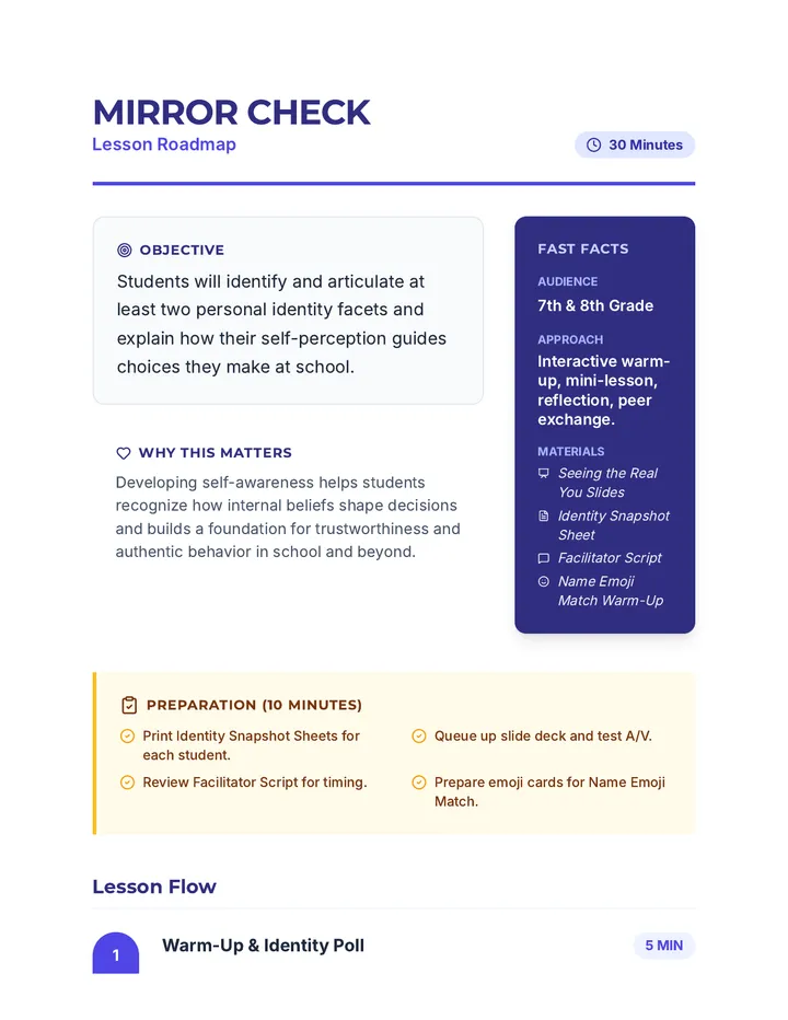 Mirror Check Roadmap