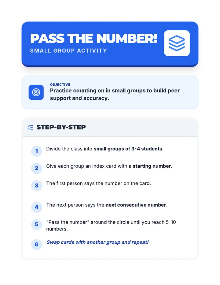 Pass the Number Activity