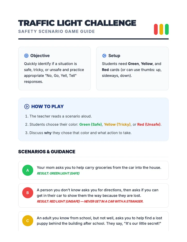 Traffic Light Game Guide