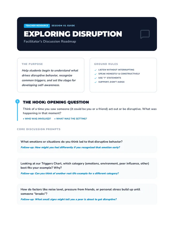 Disruption Discussion Guide