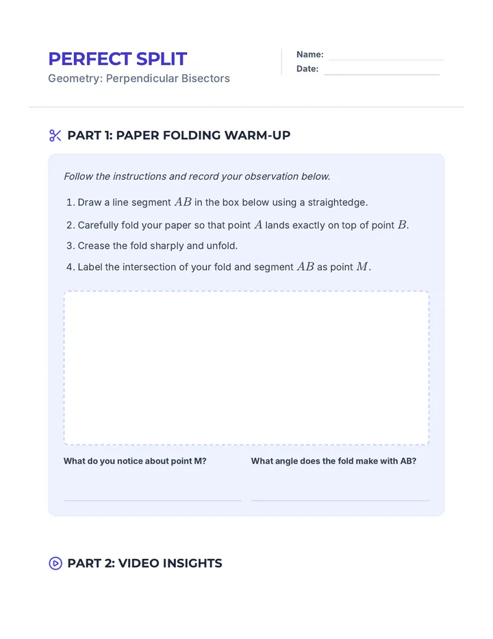 Perfect Split Worksheet