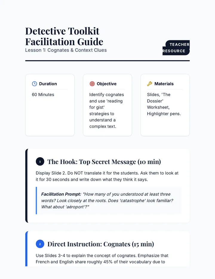 Detective Toolkit Teacher Guide