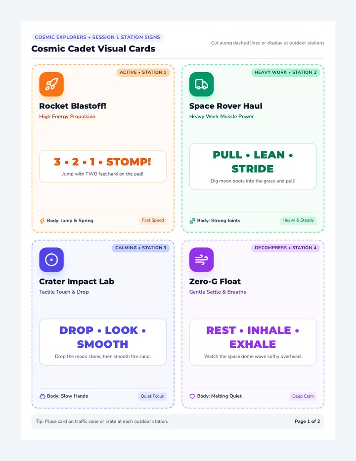 Cosmic Cadet Visual Cards