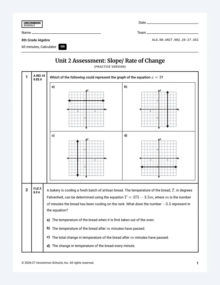 Slope Practice Assessment Document