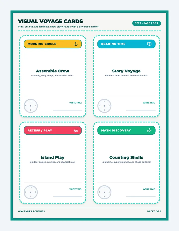 Printable Schedule Cards
