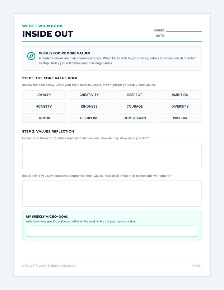 Catalyst Student Workbook