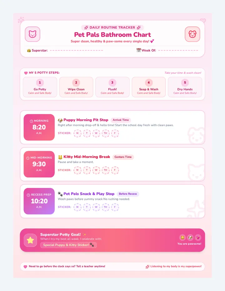 Pet Pals Bathroom Chart