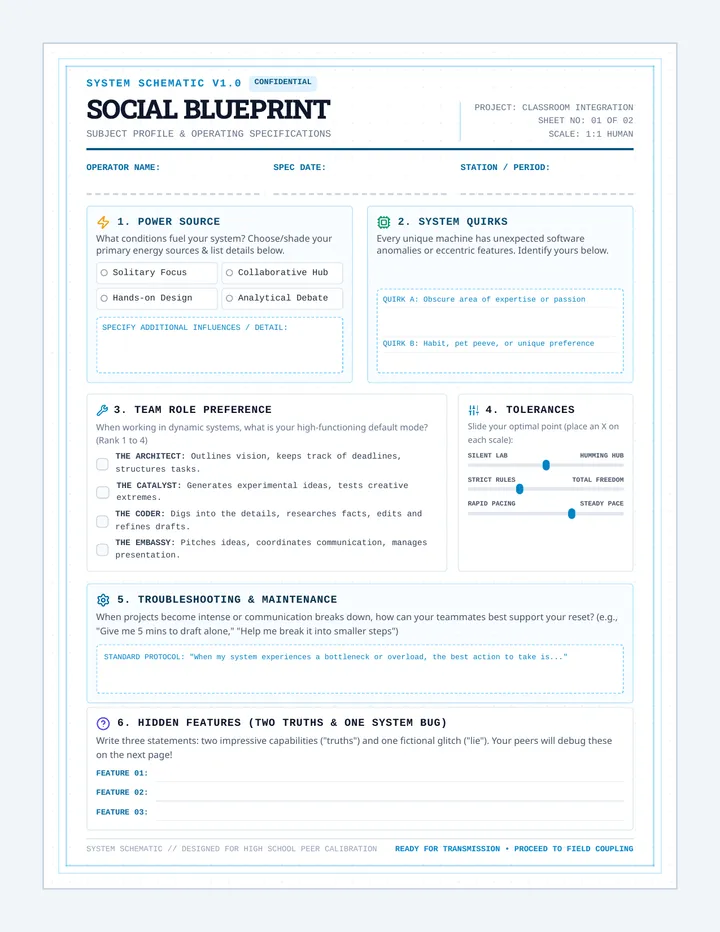 Social Blueprint Worksheet