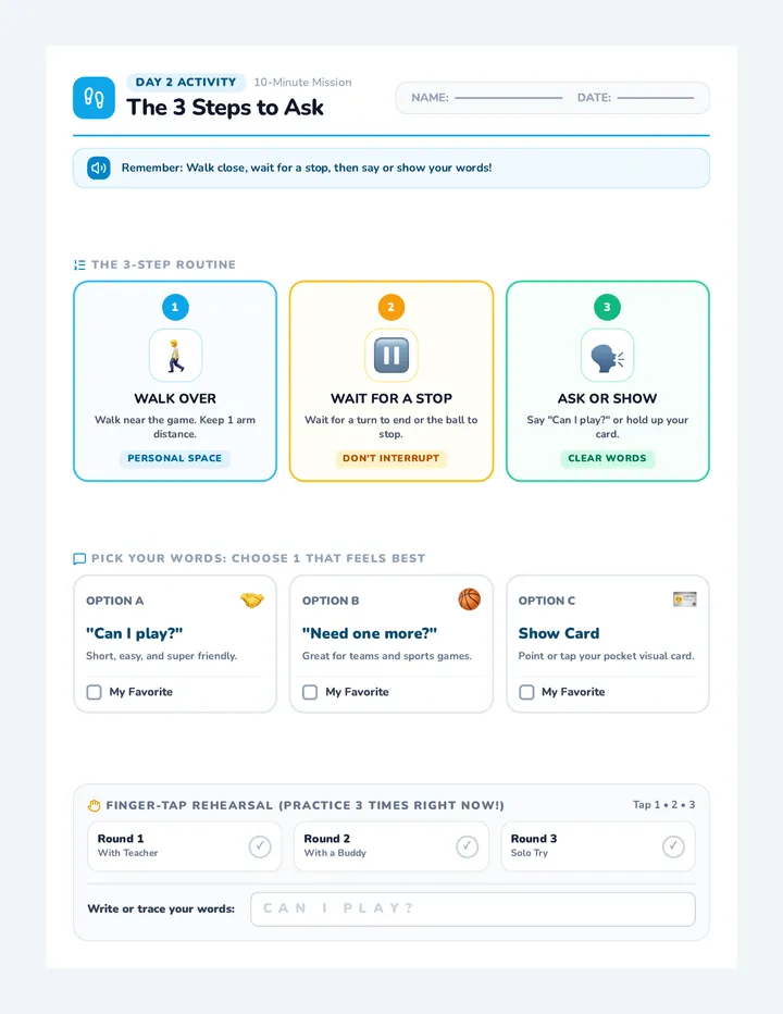 Three Steps Join Action Sheet