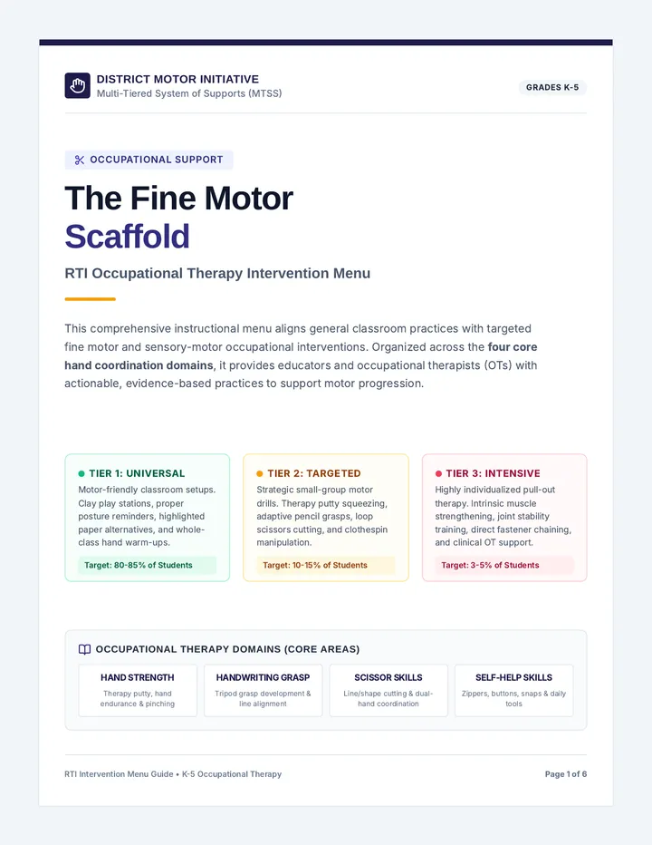 Fine Motor Scaffold Intervention Guide