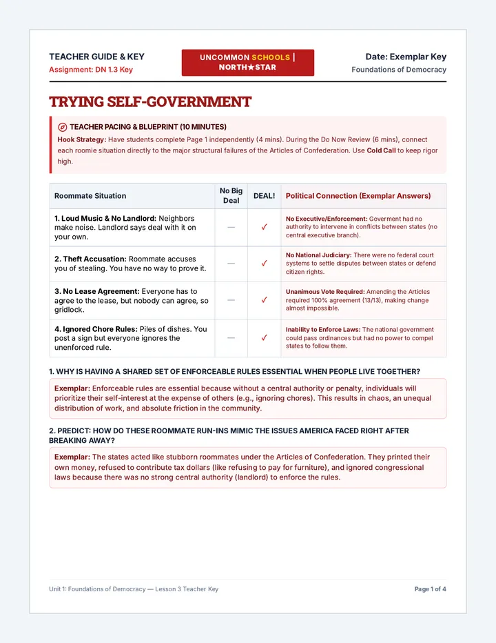 Democracy Breakup Teacher Packet