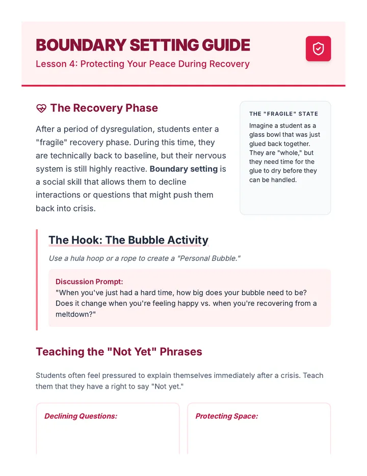 Boundary Setting Teacher Guide