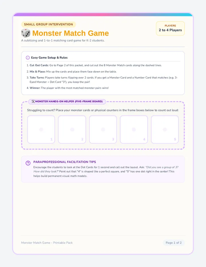 Monster Match Game