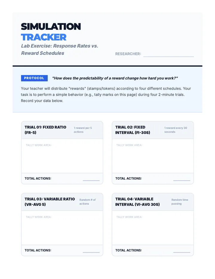 Simulation Tracker Worksheet