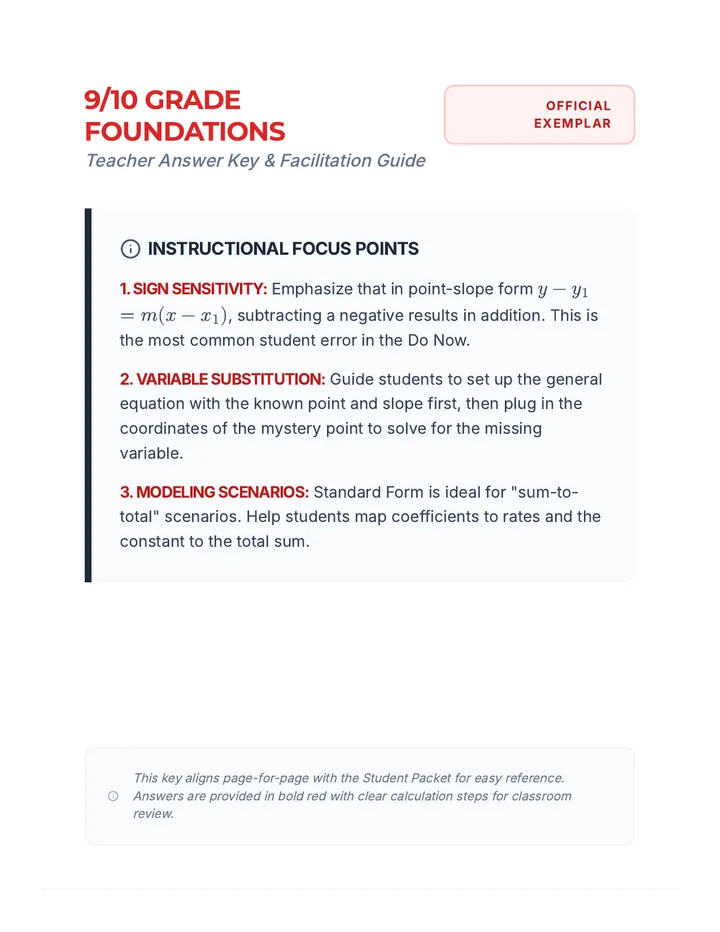 Foundations Teacher Key