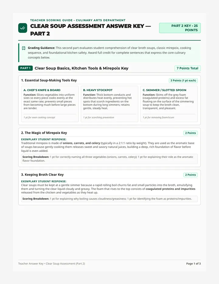 Clear Soup Answer Key
