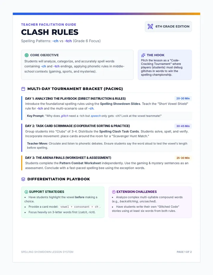 Clash Rules Teacher Guide