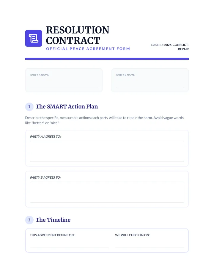 Resolution Contract Worksheet
