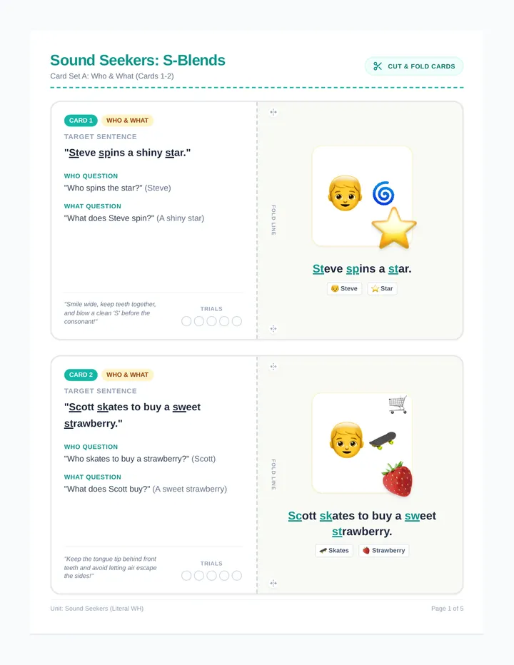 Sound Seekers Task Cards
