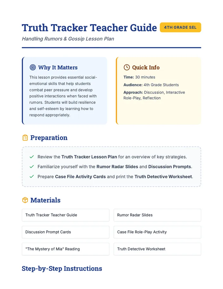 Rumor Has It Lesson Plan