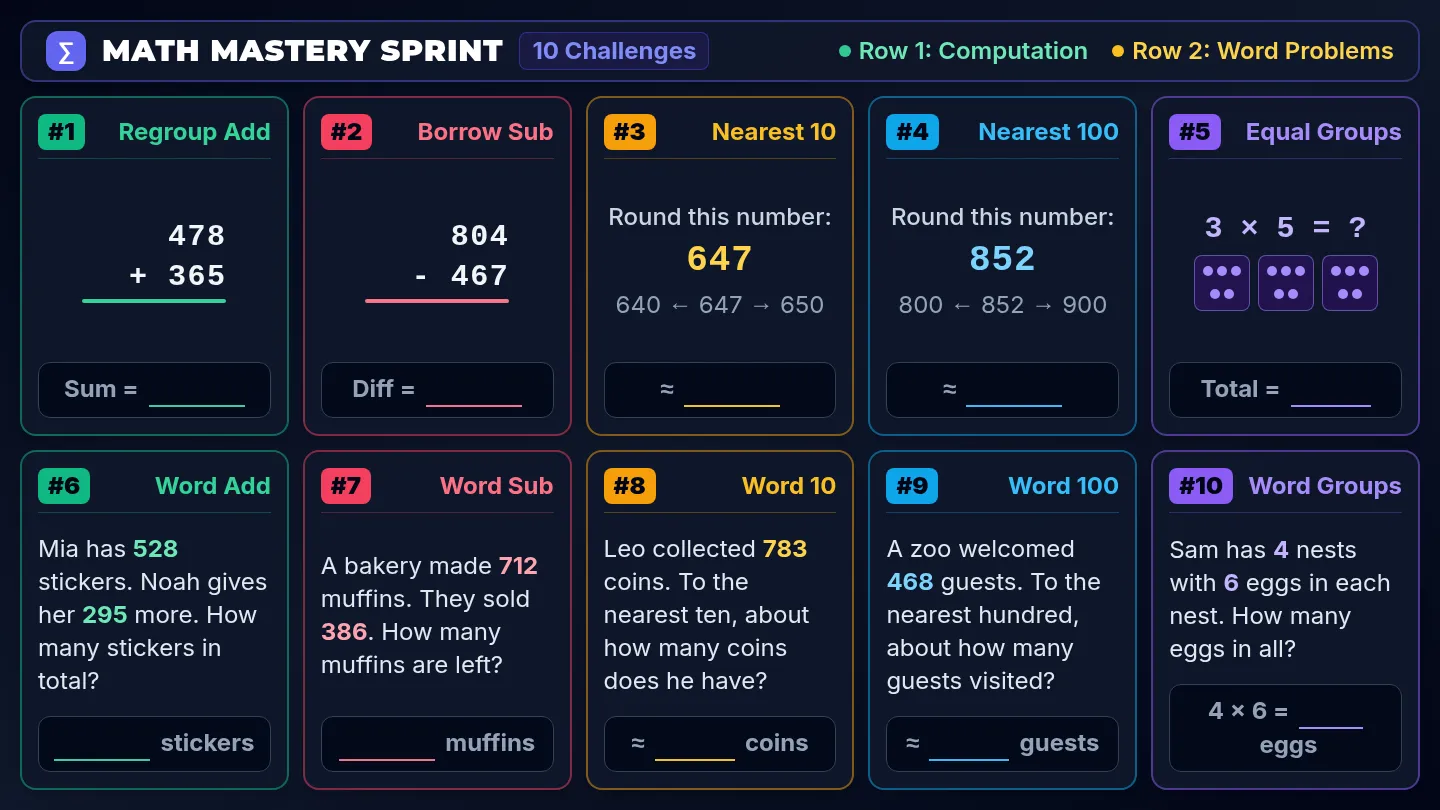 Math Mastery Sprint Slides