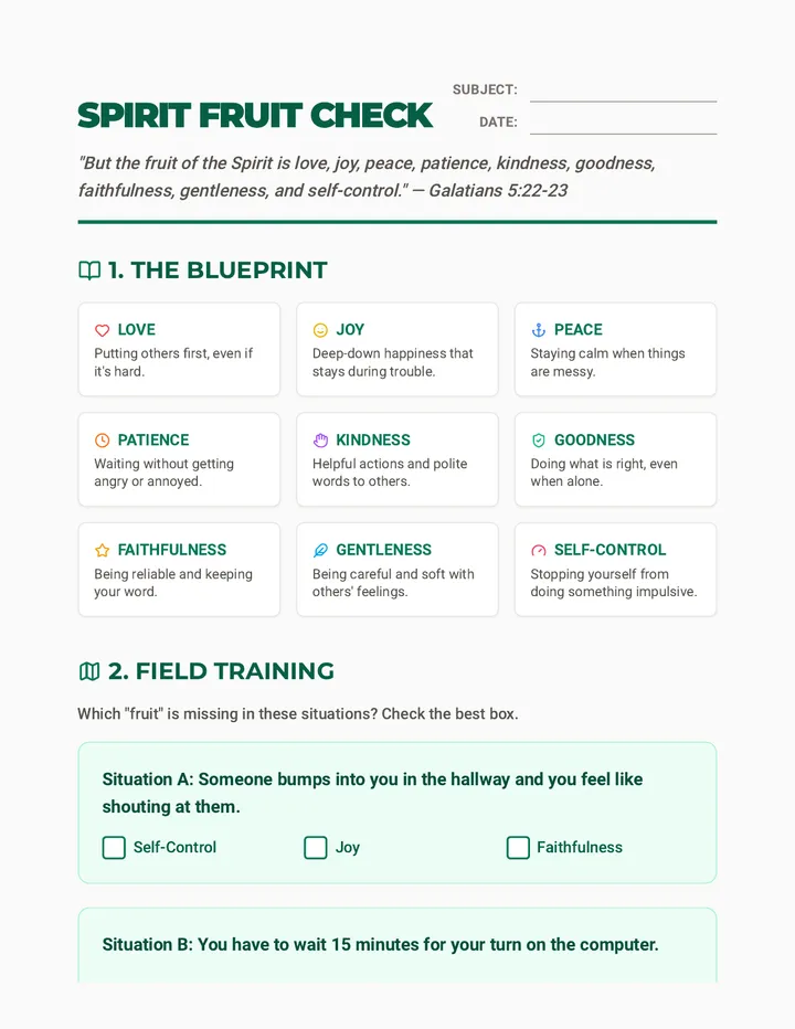 Fruit Check Worksheet
