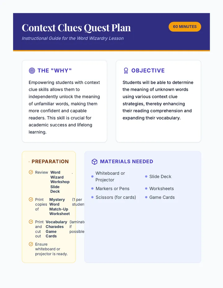 Context Clues Quest Plan