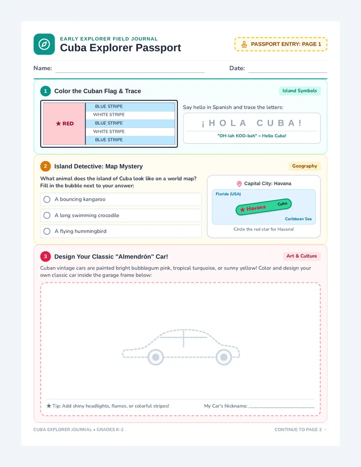 Cuba Passport Worksheet