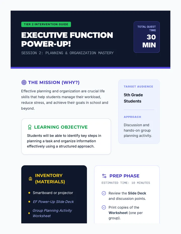 EF Power-Up Lesson Plan