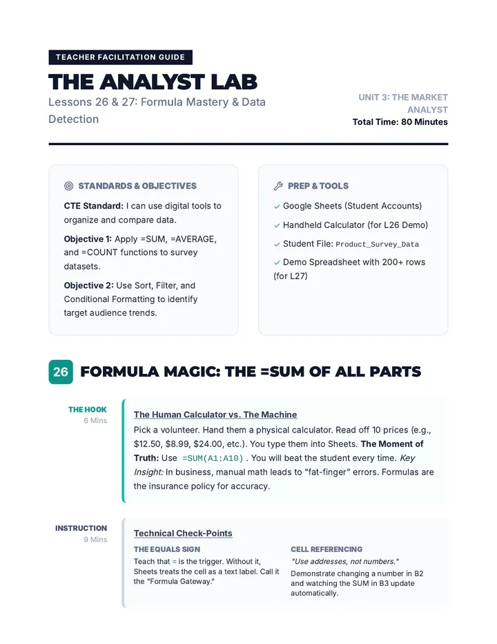 Analyst Lab Teacher Guide
